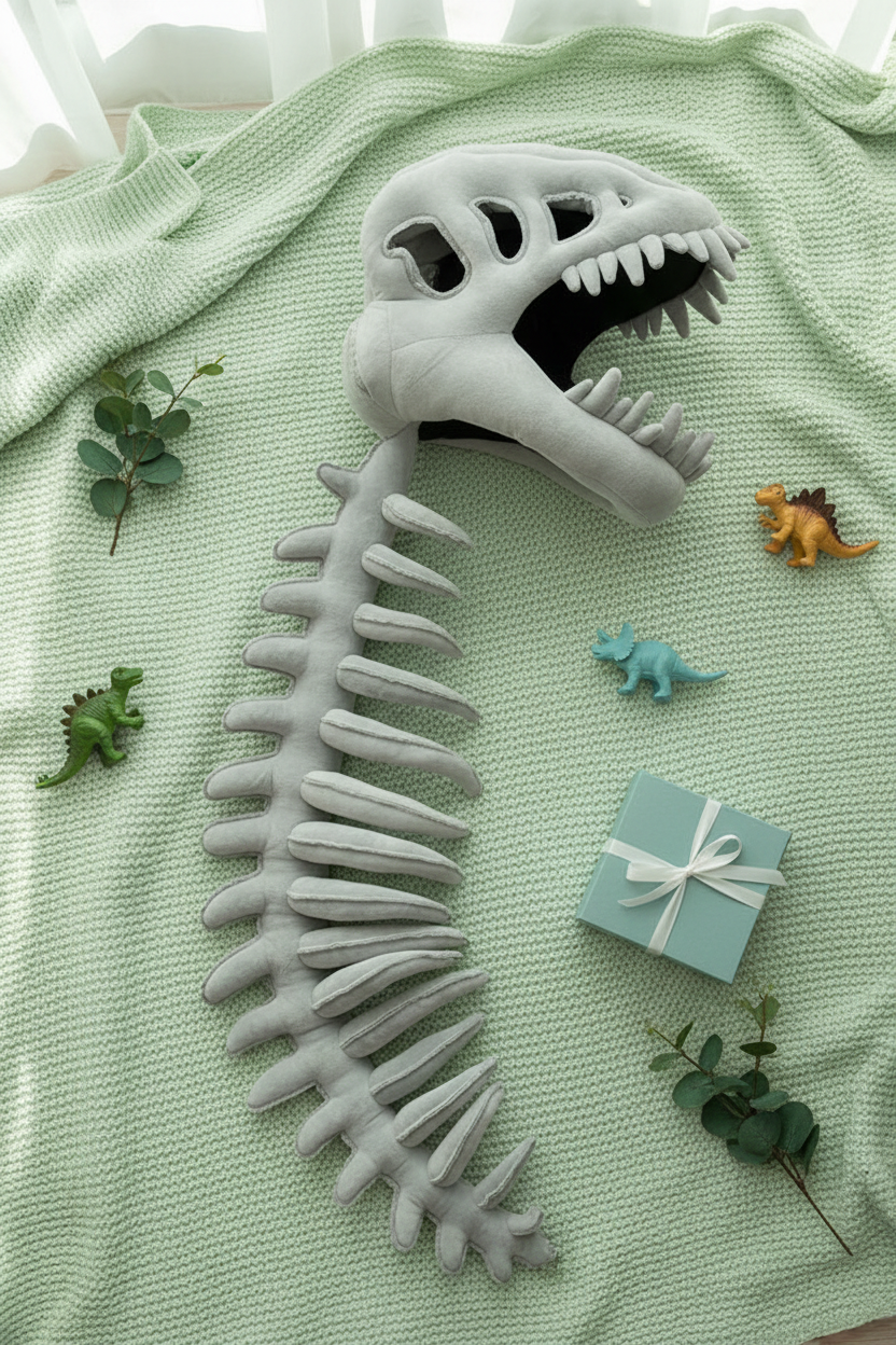 Kostium dinozaura - flat lay prezentowy