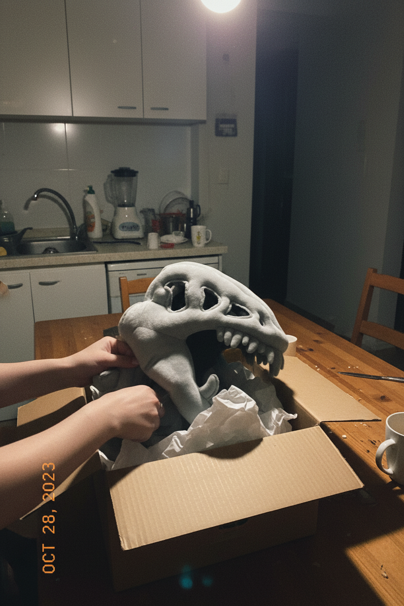 Unboxing kostiumu dinozaura